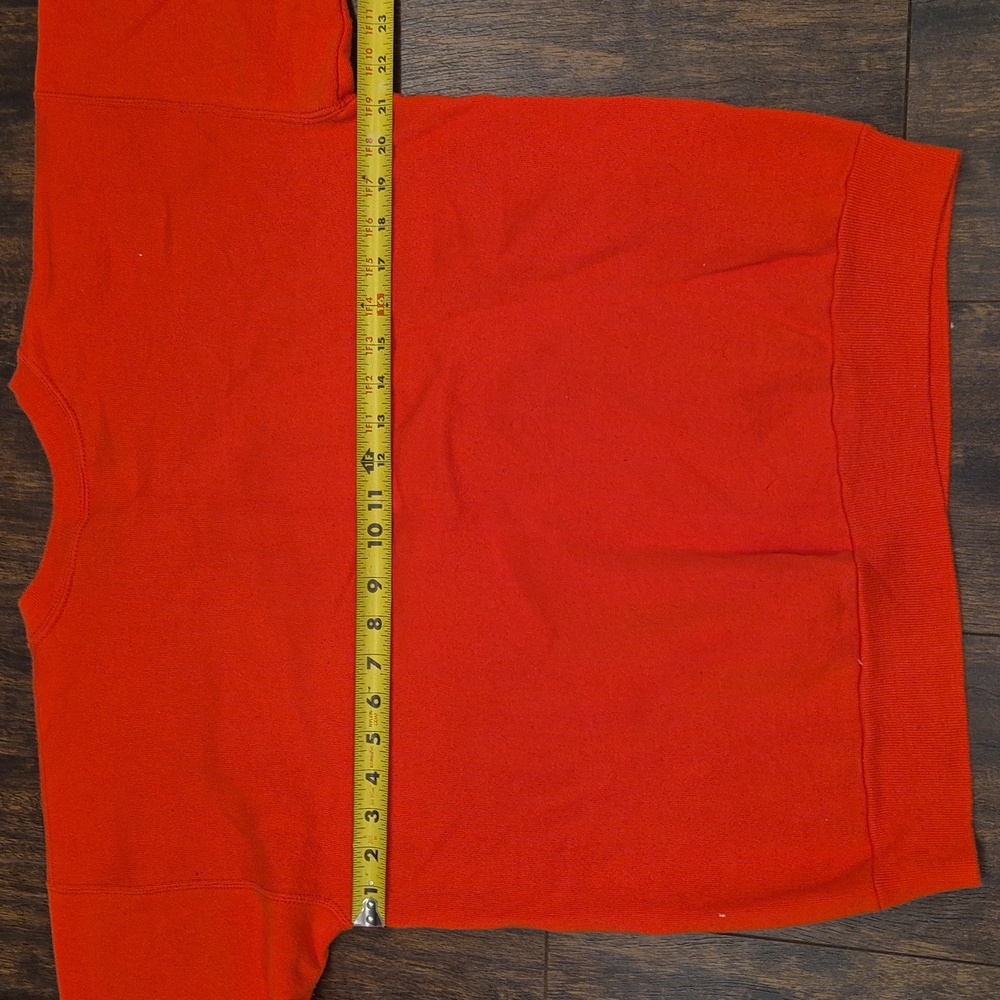 80s Kitty Sweatshirt Large Orange Vintage Granny Core Puffy Cat Lady Pullover - Picture 2 of 3